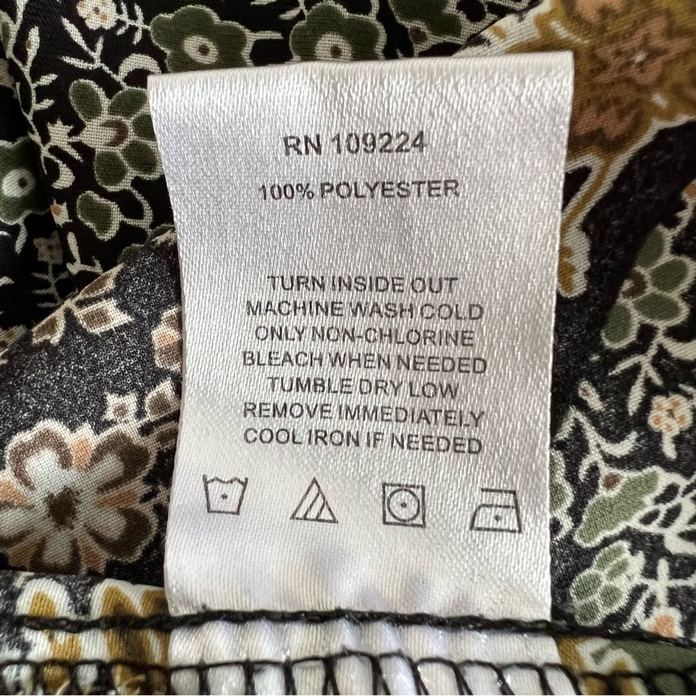 Indigo Soul Floral Tunic Top Flowy Button Front Back Pleat Hippie Boho Multi 2XL - Picture 8 of 10
